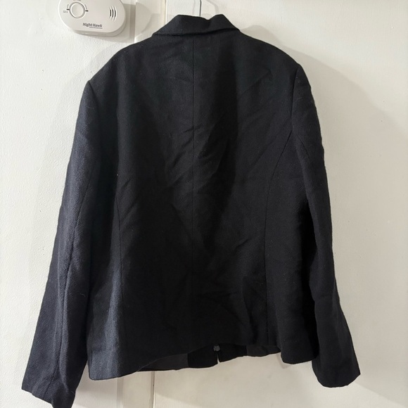 Vtg Sag Harbor Sz 12 100% Pure Wool Black Lined  Full Zip Up Jacket Collared - Picture 5 of 9
